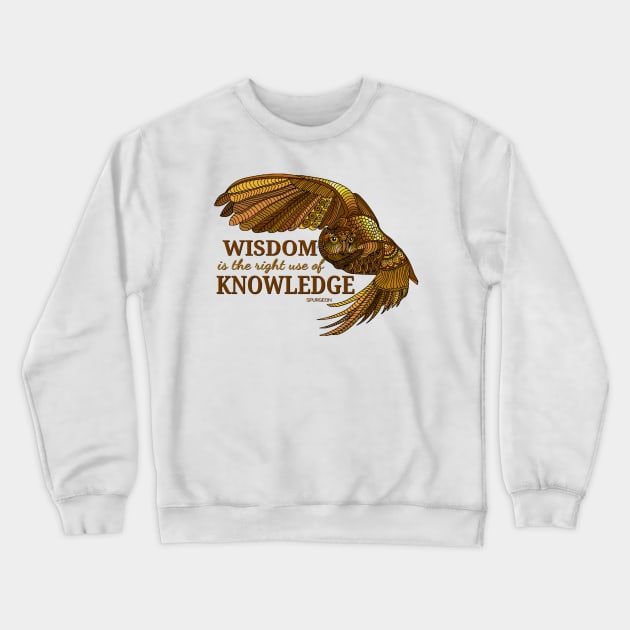 Wisdom Owl Crewneck Sweatshirt by AlondraHanley